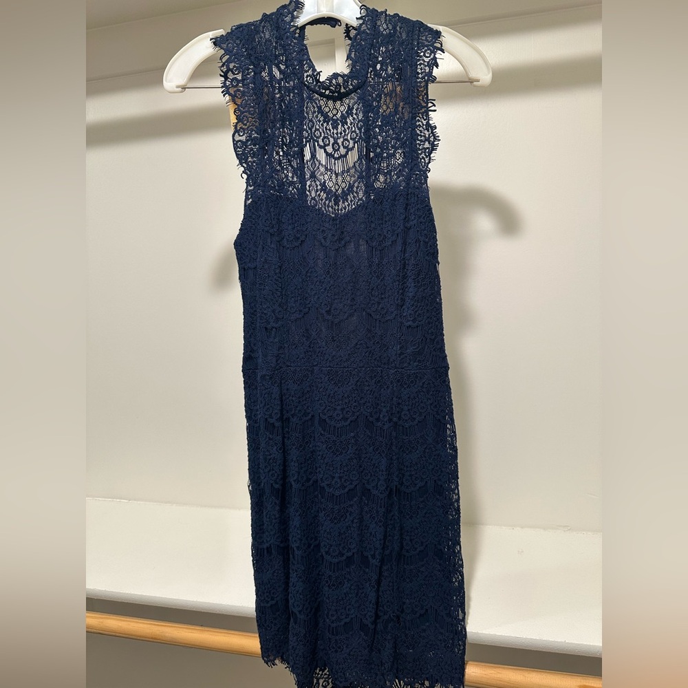Free People Navy Lace Dress